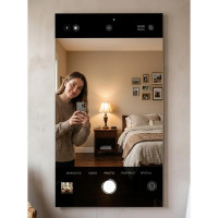Настенное декоративное зеркало с принтом в виде камеры телефона/смартфона/Iphone