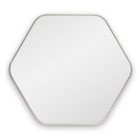 Шестиугольное зеркало в серебряной тонкой раме Hexagon M Silver (Хексаген) Smal 80*74 см