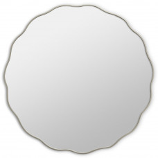 Круглое зеркало вертикальное в серебряной волнистой раме Fancy M Silver (Фэнси) Smal Ø80 см 